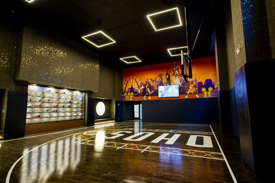 basketball court in st louis at luxury apartment