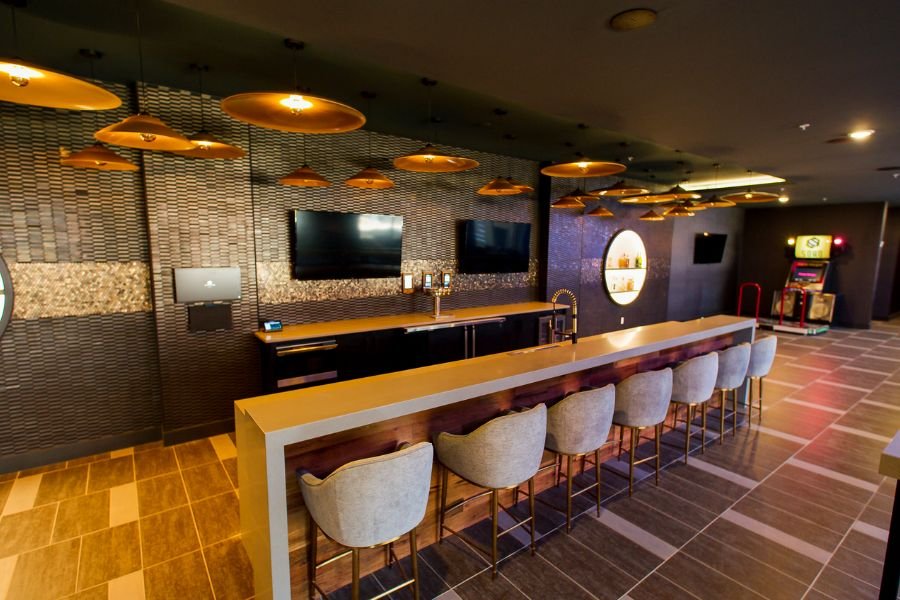 bar at luxury apartment in st louis